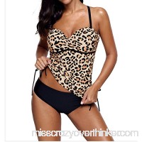 Xuan2Xuan3 Womens Tankini Top Swimsuit Two Pieces Cover up Padded Swimwear with Triangle Suit Bathing Suit Plus Size S-3XL… Leopard B078WXDH4C